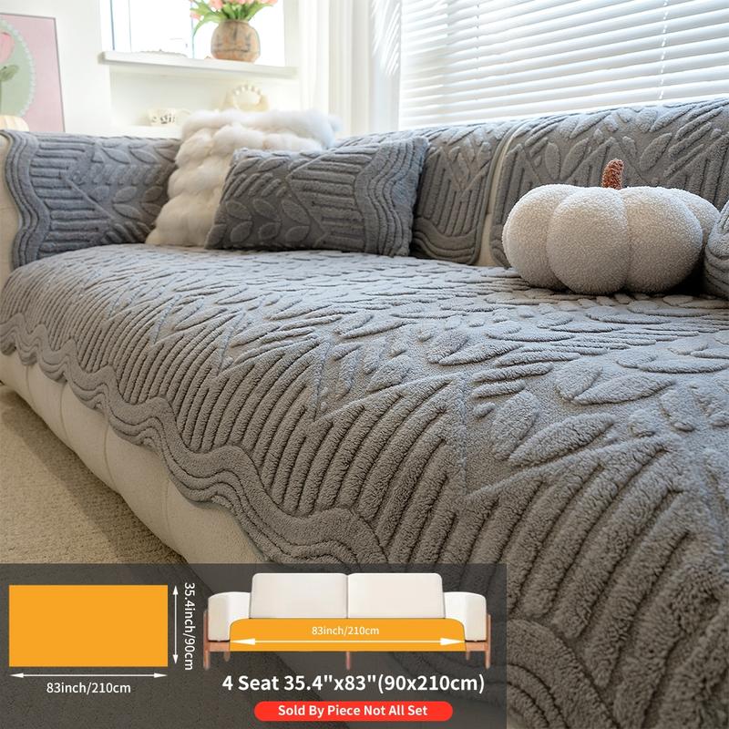 Modern Style Pet-Friendly Sofa Cover, Soft Sofa Protector, Anti-Slip Dustproof Cat Scratch Protection, Cotton Velvet Cushion Pad