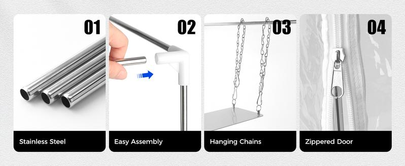 Barrina Mini Greenhouse with LED Grow Lights, 40W High Output Plant Light Small Indoor Greenhouse with Timer, 23x23x23IN