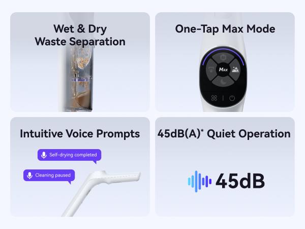 NARWAL S30 Wet Dry Vacuum Cleaner with 20000Pa Suction, 176°F Self-Cleaning, Heated Drying, Disposable Waste Bag, Tangle-Free, Cordless Vacuum Mop for Hard Floors & Edge Cleaning, Easy to Use