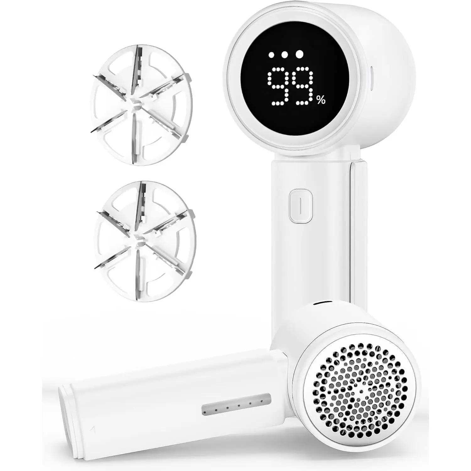Rechargeable Fabric Electric Lint Remover - Compact Small Size, 3 Speeds, 6-Leaf Blade, LED Display, Type-C Charging, Synthetic Fabric Pill Removal for Clothes, Couch, Type-C Usb
