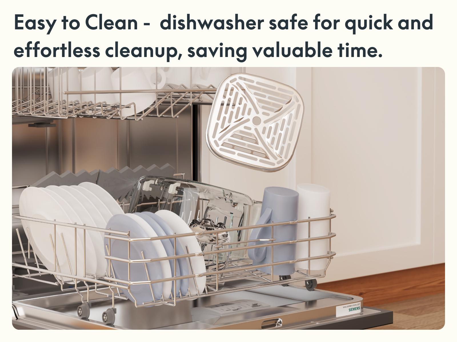 Sweet Dining 4.2QT Non-Toxic Glass Air Fryer - 5mm Tempered Glass, 400°F Air Crisp Tech, Dishwasher Safe, Multifunctional Cooker, Ivory Kitchen Appliances