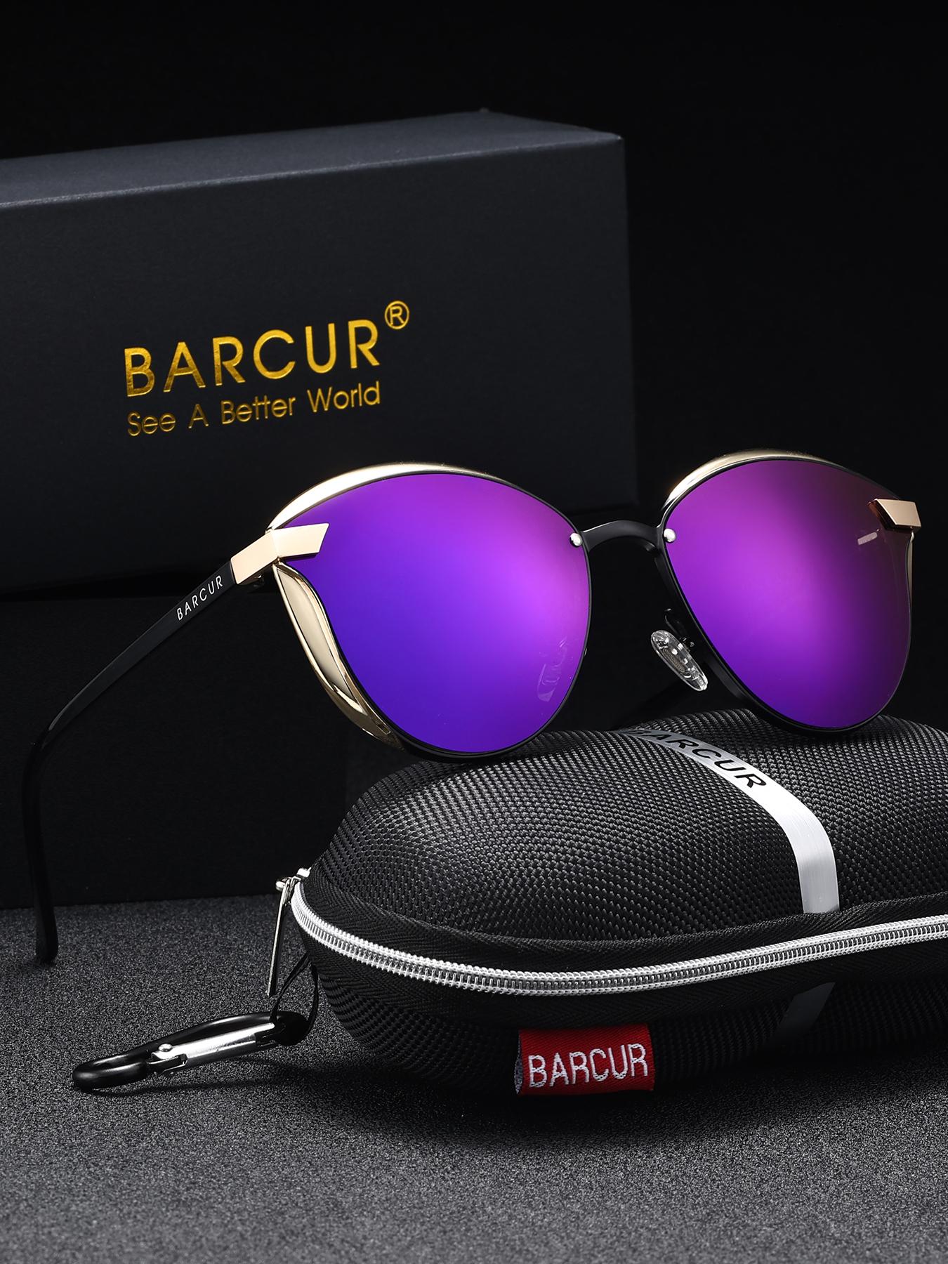 Barcur Unisex Polarized Sunglasses, Cat Eye Frame, Uv400 Protection, Stainless Steel, Street Style, Ideal for Travel and Gifts
