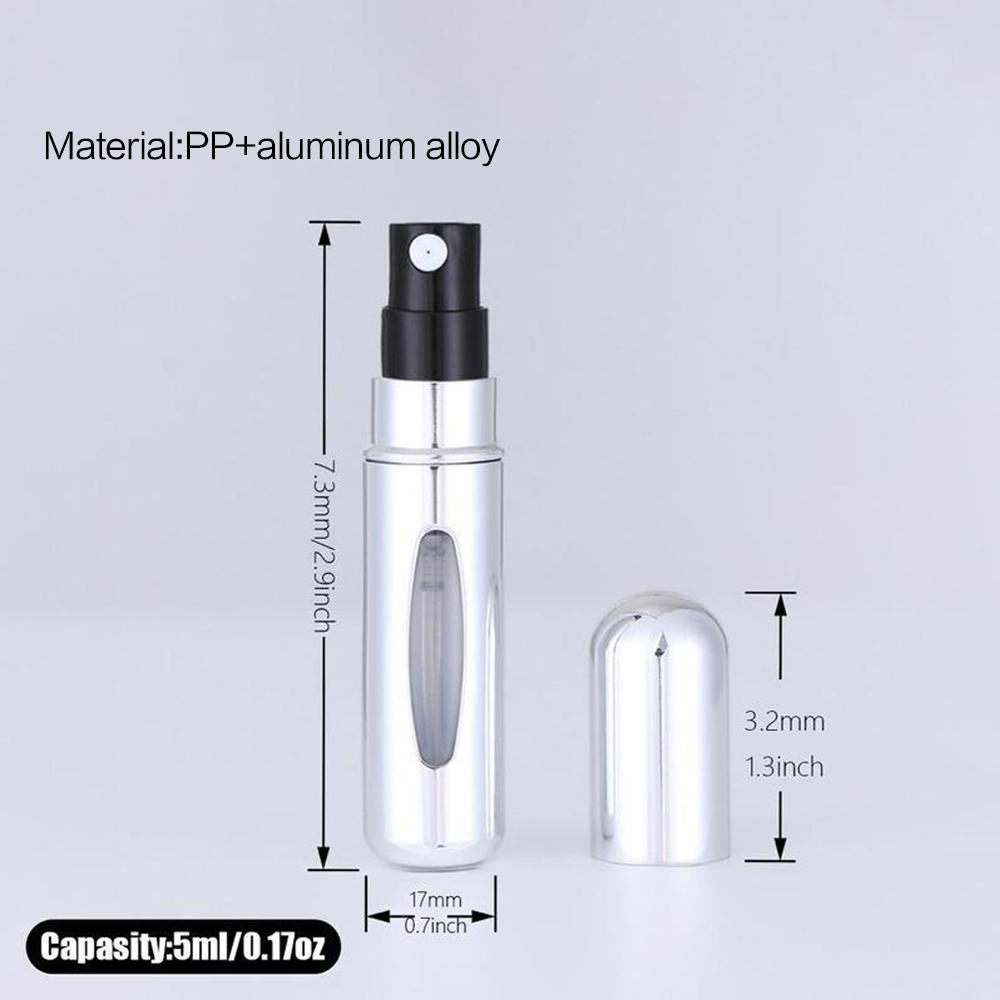 Mini 5ml Refillable Perfume Atomizer - Leak-Proof Travel Spray Bottle, TSA Approved for Airplane. Perfect Portable Fragrance Container Gift for Women, Men, Friends & Couples.