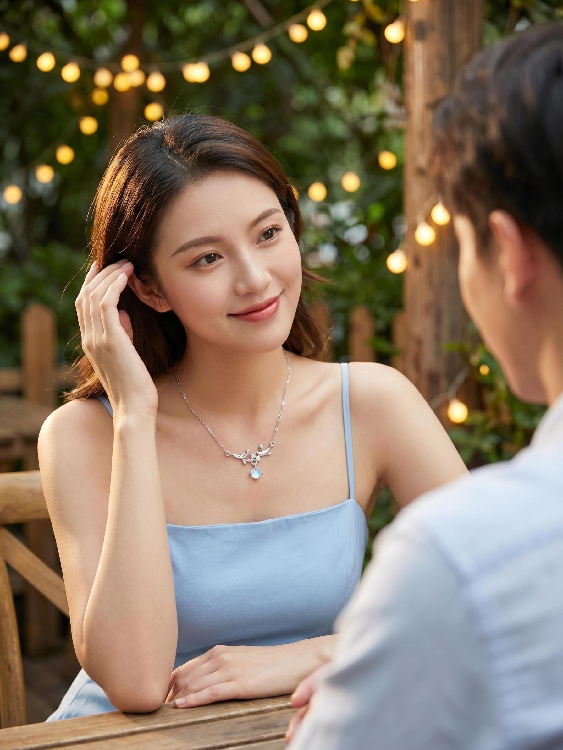 Eucalyptus Bird Necklace for Women, Elegant Moonstone Collar Chain, Fashionable Versatile Zircon Pendant, Creative Jewelry Gift