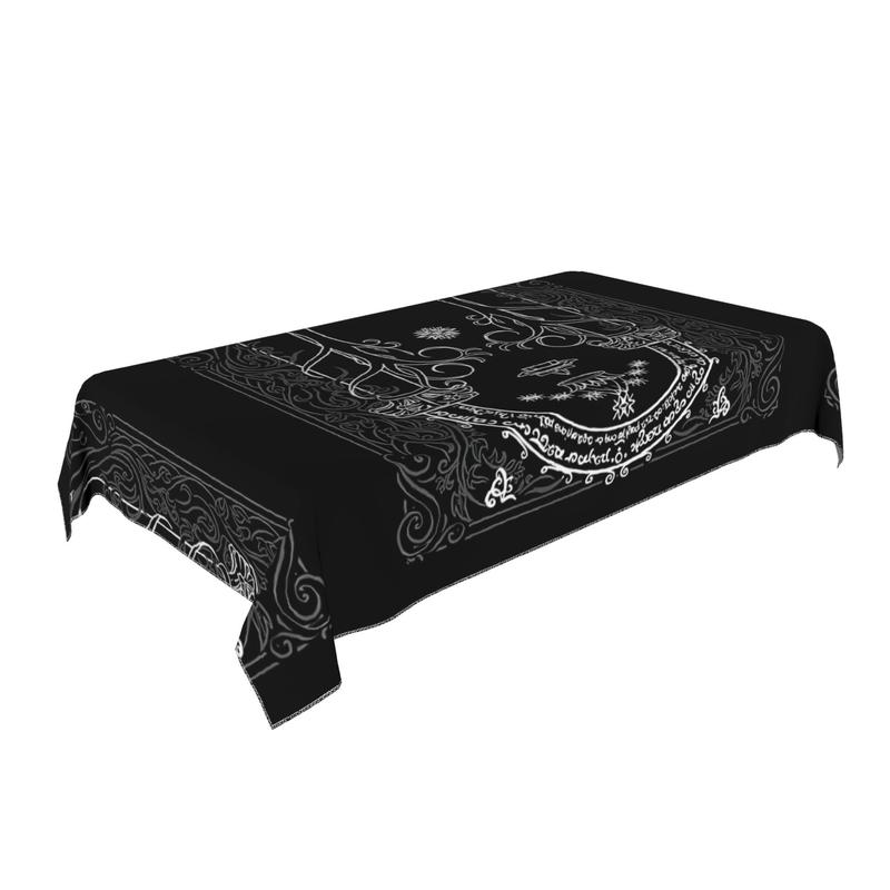 1pc Mountain Door In The Style Of J.R.R Washable Vintage Style Tablecloth Cover for Home and Party Decor, Machine Made 35in*55in Size