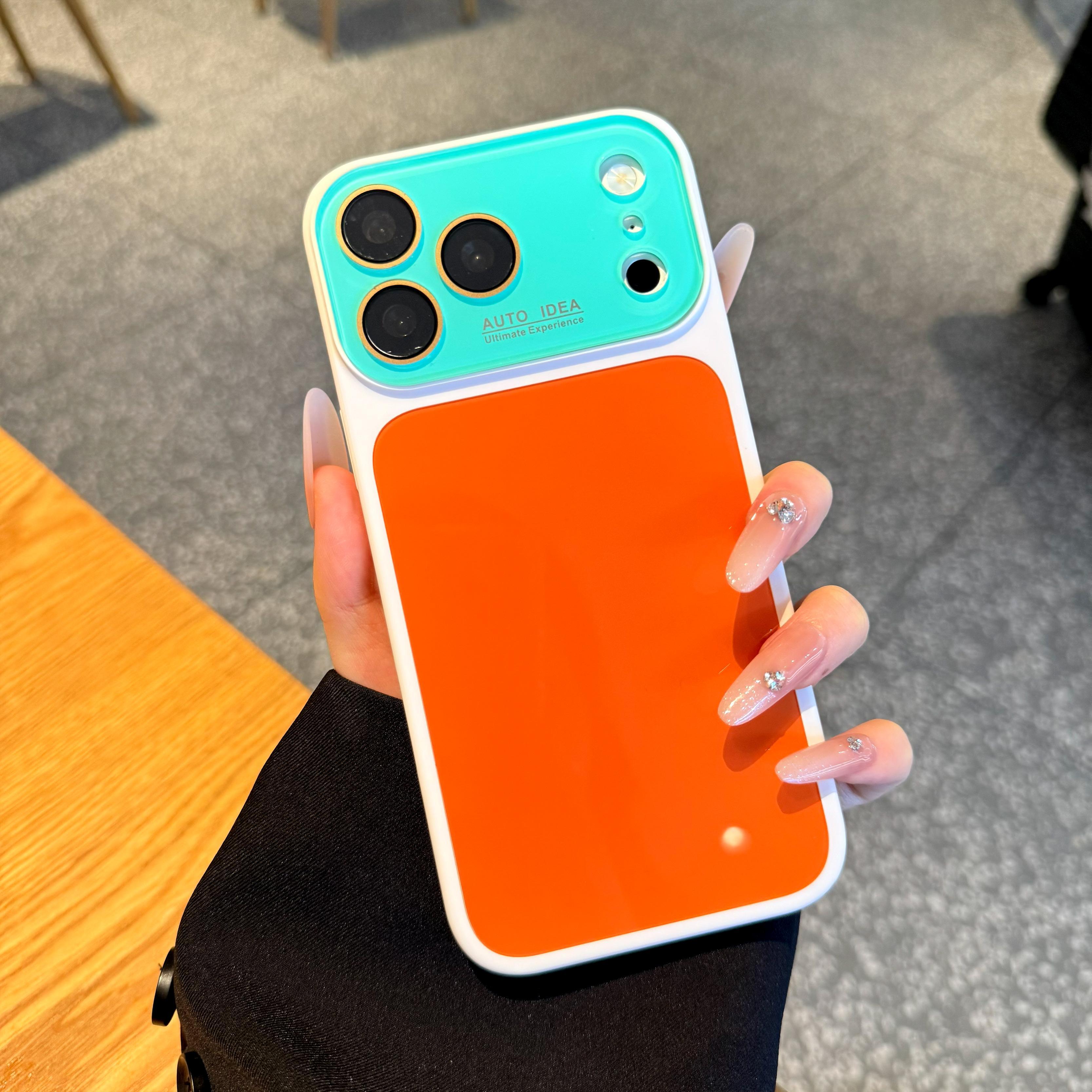 Dopamine Color Block Phone Case for iPhone 17/16/15/14/13 Pro Max - Soft Touch Minimal Aesthetic Shockproof Mobile Phone Accessory, Cute Multi-Color Everyday Protective Cover, Fits iOS iPhone Series, LU7, Accessories