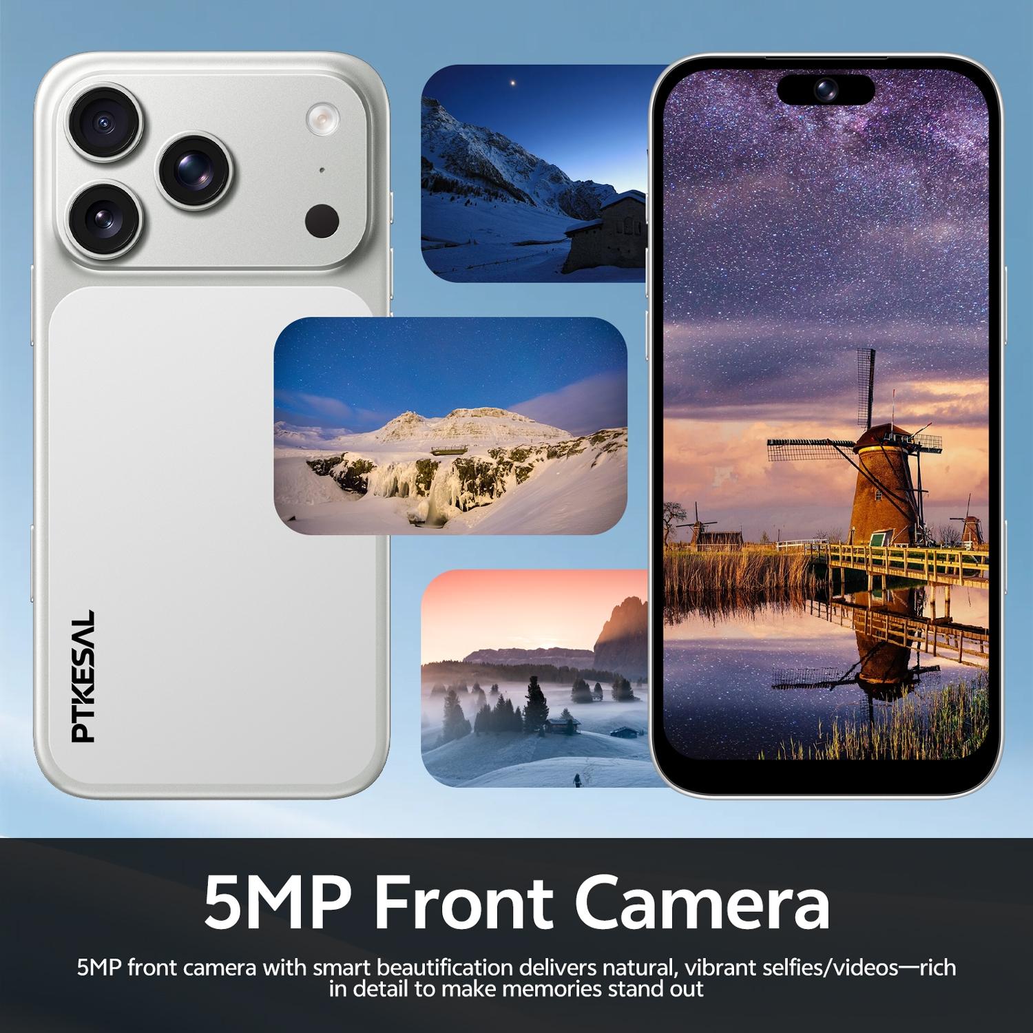 PTKESAL-Smartphone 17 Pro Max, 6.75-inch big screen viewing experience, 3GB+32GB, Android 12, MTK6762 quad-core, 5+13MP pixels, 4100mAh battery, face unlocking and quick wake-up smartphone.