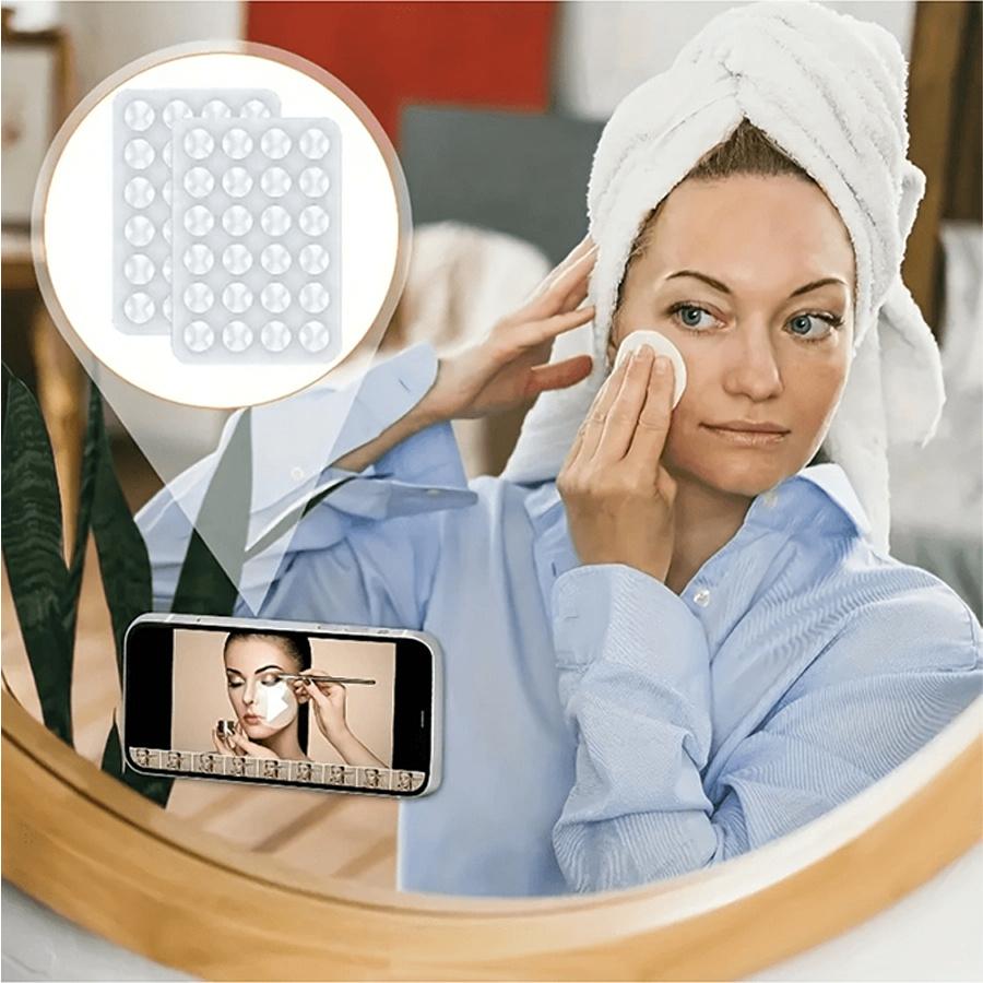 10Pcs Silicone Suction Pad For Mobile Phone Fixture Suction Cup Backed Adhesive Silicone Rubber Sucker Pad For Fixed Mount Accessories Cellphone