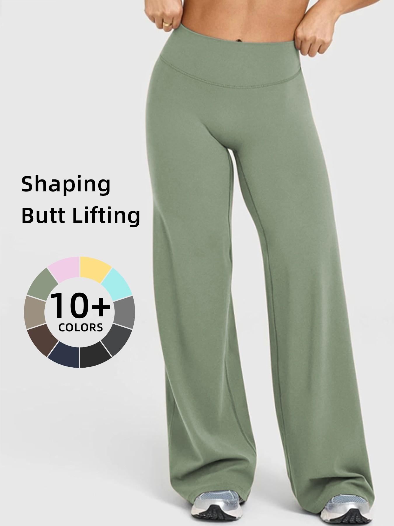 Women's High Waisted Elastic Wide Leg Pants, Loose Straight Fit, Perfect for Yoga and Pilates, Comfortable Daily Wear