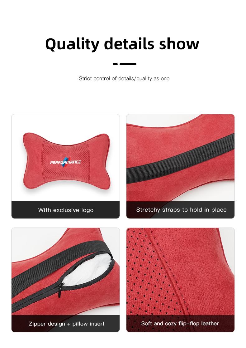 Car Suede Headrest Neck Support Auto Seat Accessories For BMW Performance F25 F26 F15 F16 E90 E91 E92 E60 E84 G22 G32 F13 F36 G30 G20 G11 G12 F80 F82 F90