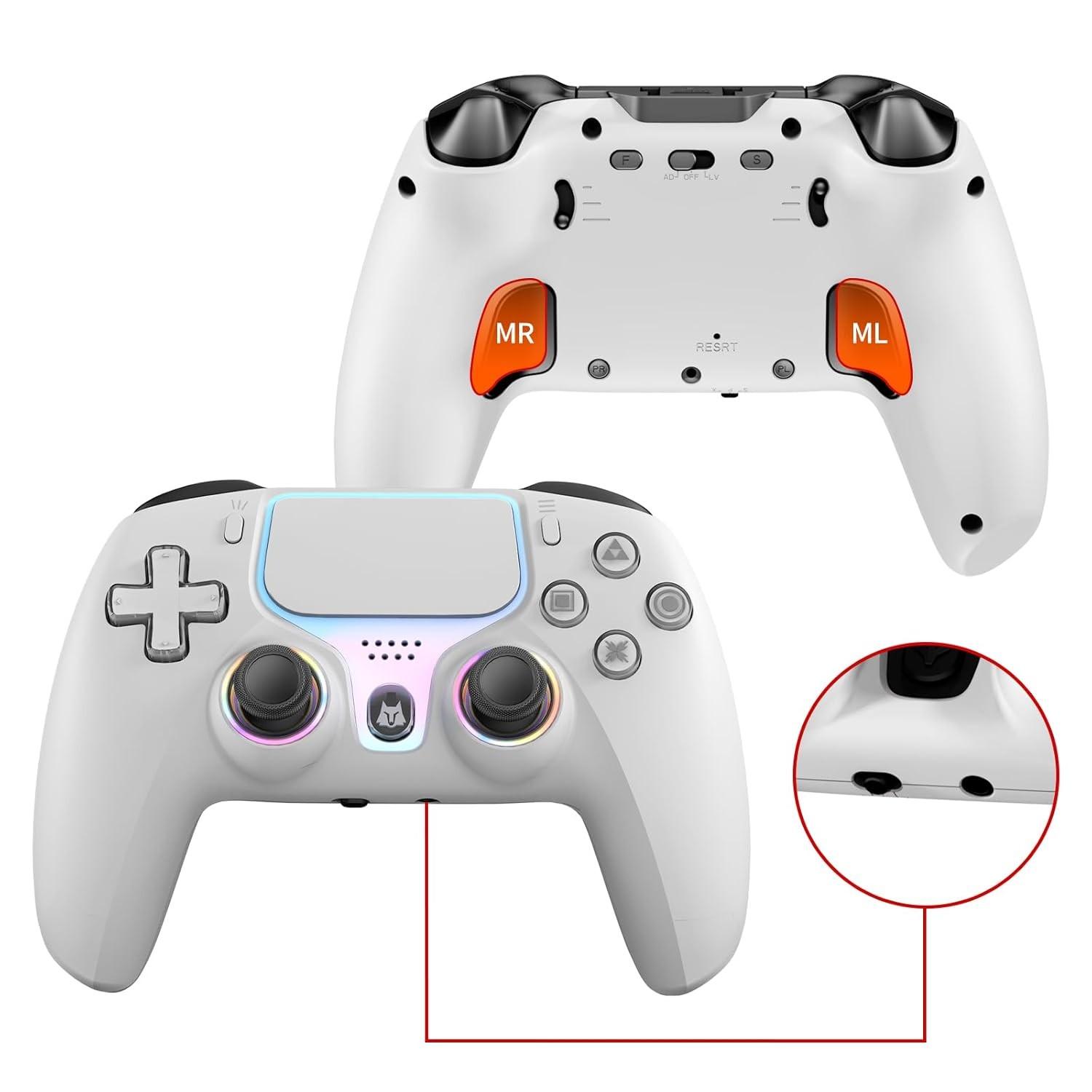 Nbcp Wireless Game Controller for P5 PC iOS Android, Dual Vibration Hall Trigger, Gyroscope Support, RGB Light Adjustment