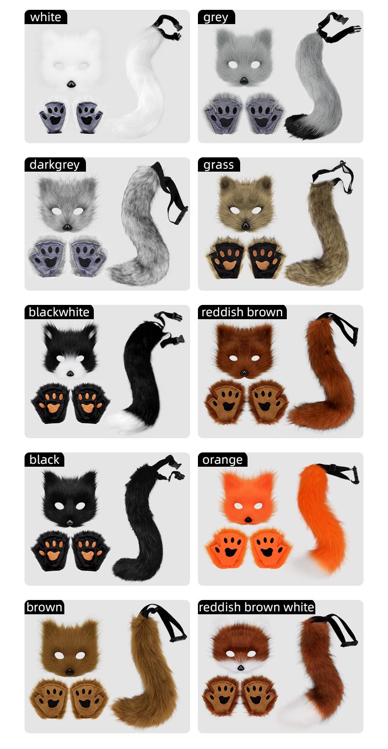 Handmade Fox Costume Set – Fluffy Tail, Ears & Paw Gloves | Perfect for Cosplay, Halloween & Themed Parties