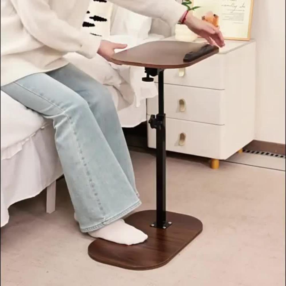 Height-adjustable desk featuring a 360° swivel tabletop, sturdy legs and a stable surface — this space-saving compact desk is ideal for home offices, gaming, living rooms and bedside use. It can support the weight of laptops, books and snacks,