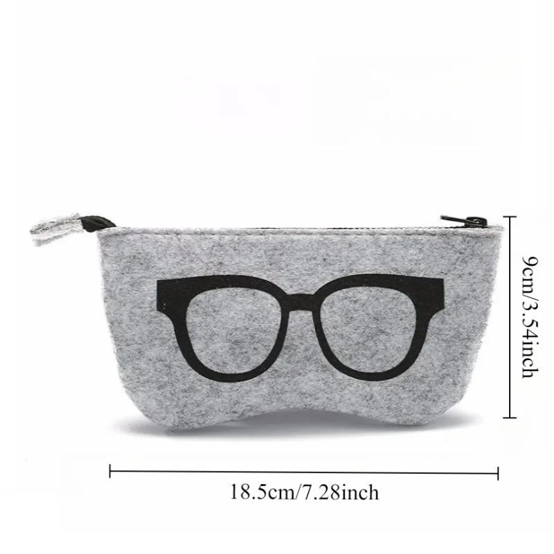 1pc Soft Felt Eyeglasses Bag Portable and Durable Anti-scratch Zipper Closure Sunglasses Sunglasses Storage Bag