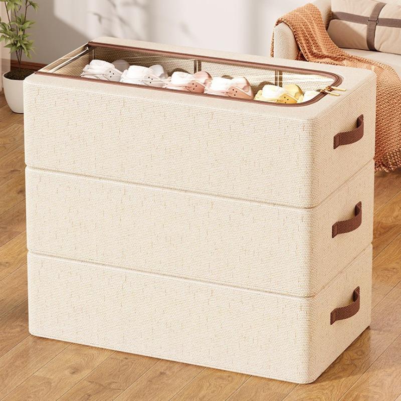 New Stackable Shoe Box with High Lid, Easy Access, Multi-Functional Bed Storage, Perfect for Home Dorm School Use, Organizer Box
