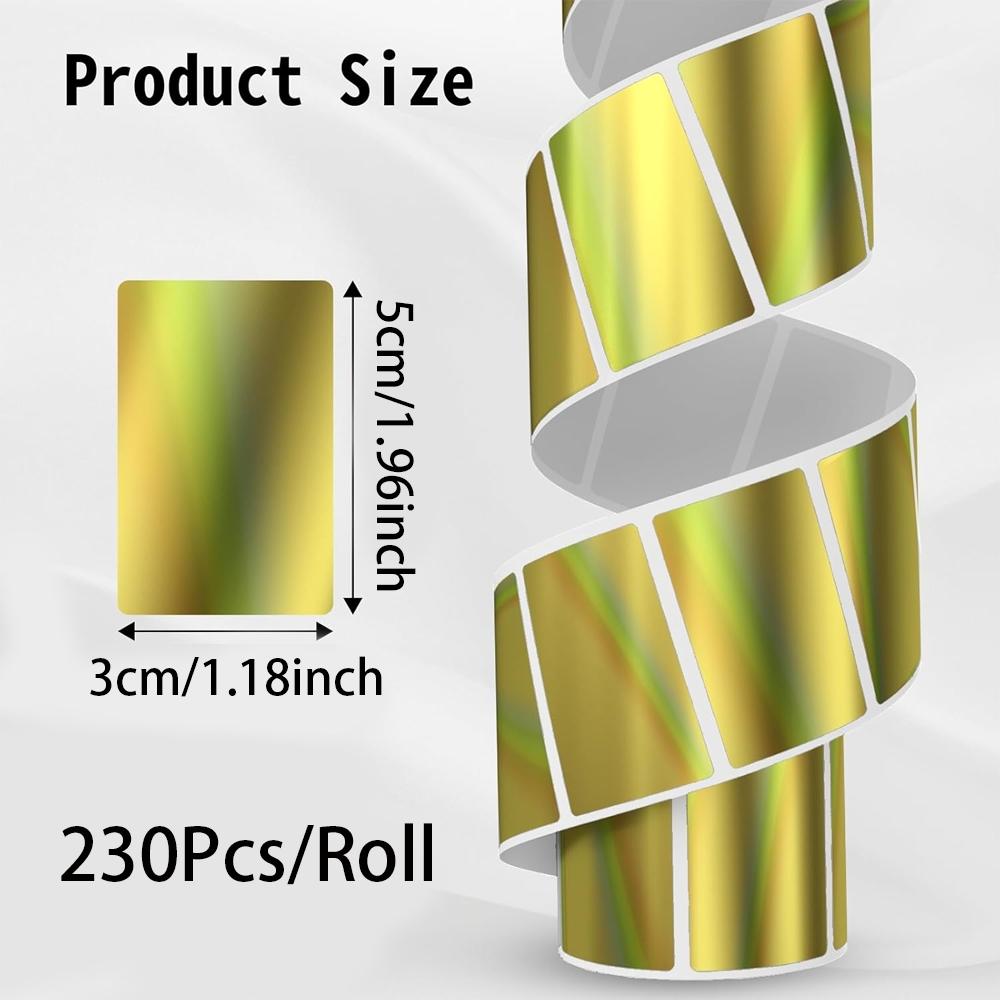 230 Round Thermal Labels Roll, 50x30mm Sticky Holographic Paper Compatible with Phomemo M110/m200/m220 Printers, Ideal for Holiday Greetings