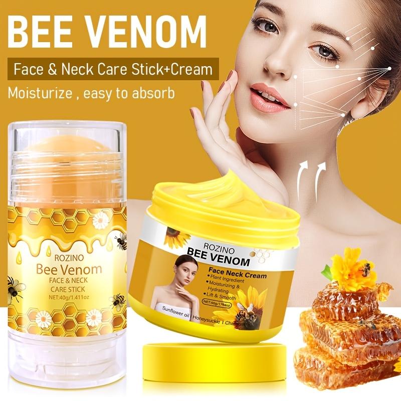 ROZINO 5-Piece Honey Skincare Set — Including Eye Cream Stick, Lip Balm, Face & Neck Cream, Hand & Foot Cream, Infused with Natural Extracts for Moisturizing and Hydrating, Leaving Skin Smooth and Radiant