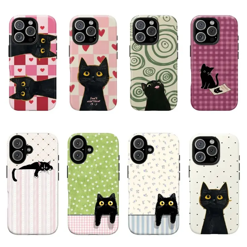 Vintage Cottage Kitten Phone Case - Cute Kitty Print Mobile Accessories for iOS iPhone Series (17-11 Pro Max), Samsung S25-S22 Ultra, Durable Protection, Aesthetic Gift for Cat Lovers