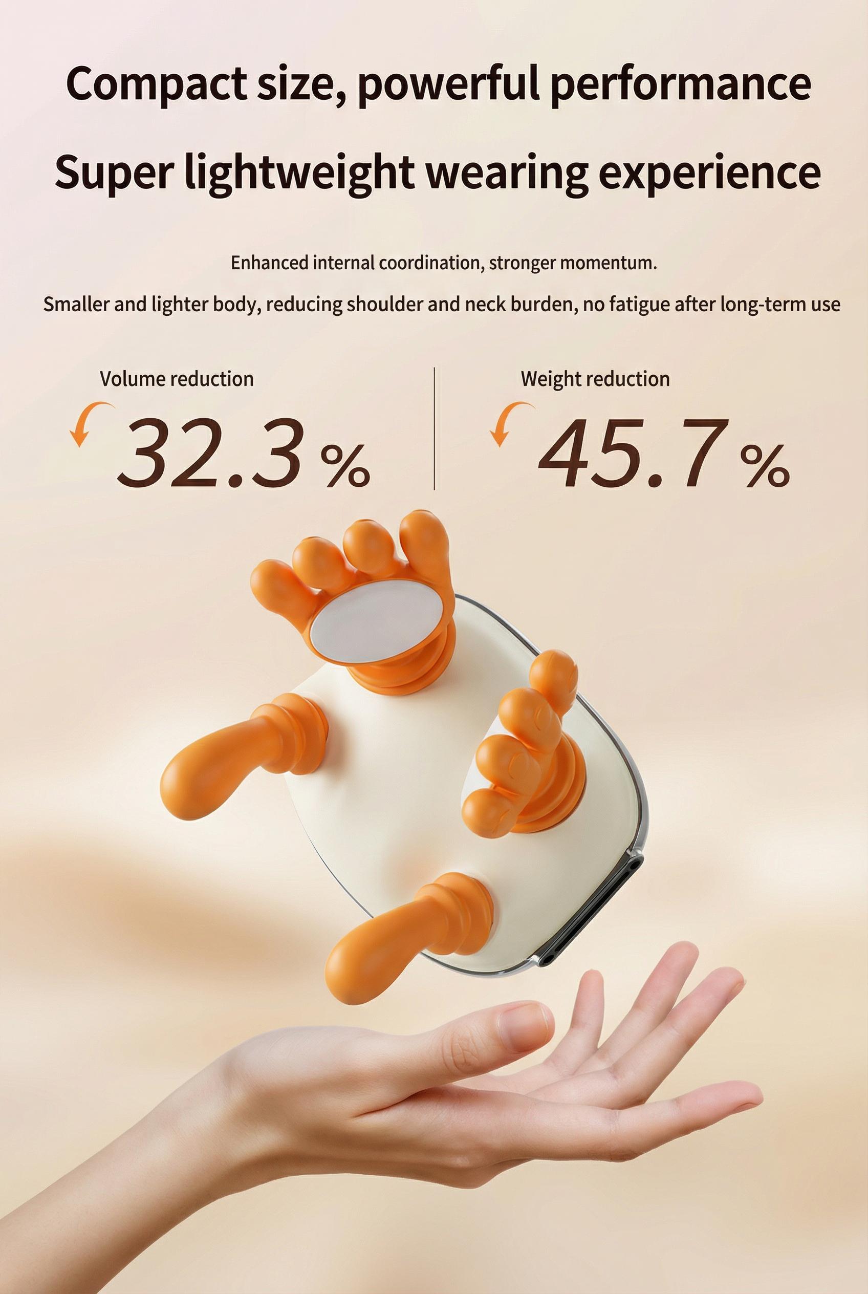 2026 upgraded shoulder and neck massager with heating function — wireless 3D kneading and deep tissue therapy technology, includes a remote control for easy operation, lightweight and portable, ideal as a gift.