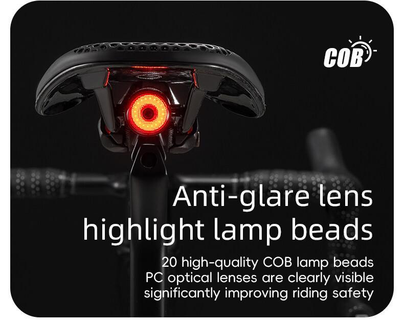 ROCKBROS Bike Taillight Rechargeable Waterproof Smart Auto Brake Sensing Rear Light Q5Mini LED Bike accessories