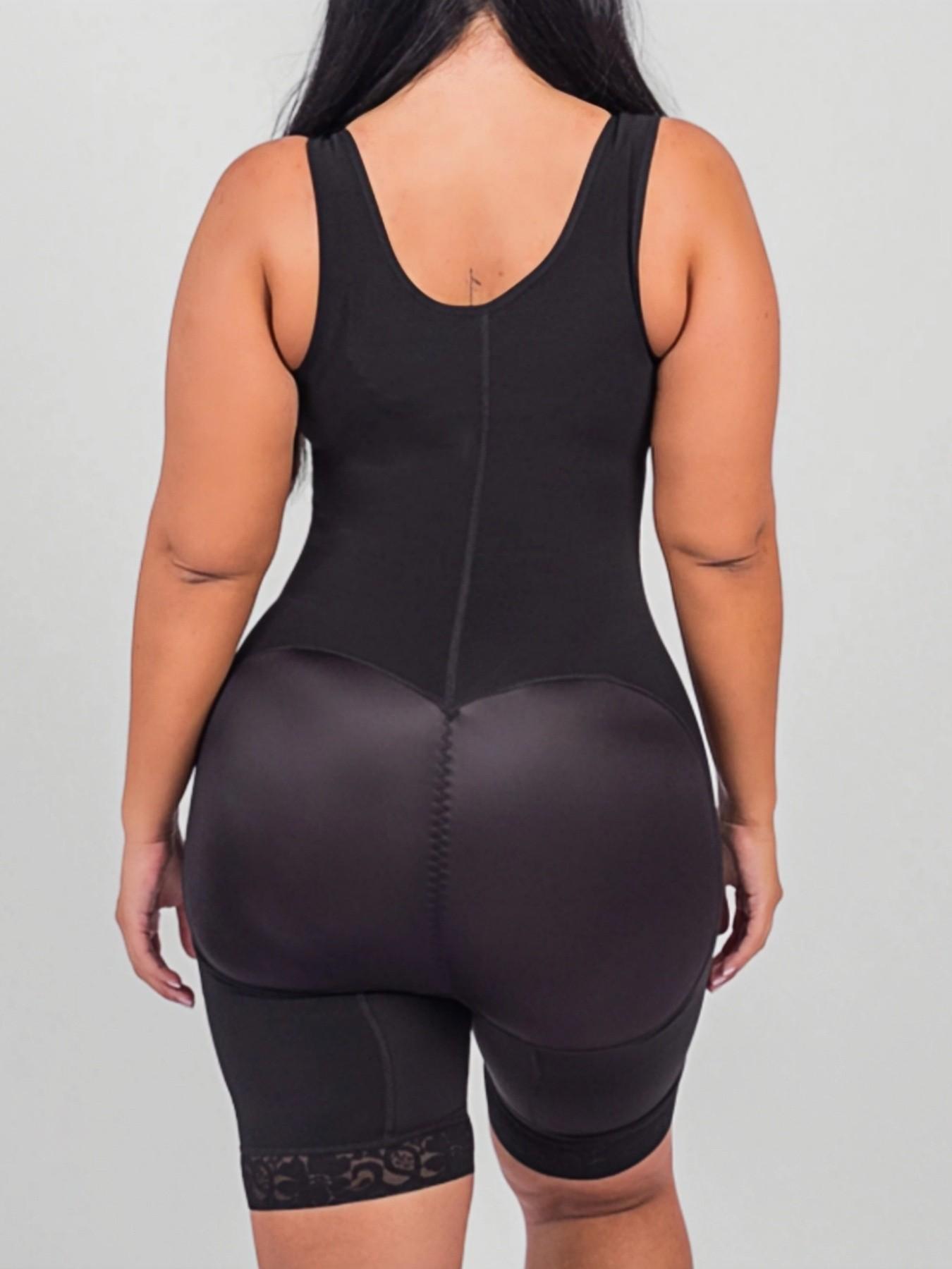 1 Count Women's Underwear Solid Color Anti Slip Lace Trim Full Body Shaper, Fajas, Colombian Shapewear, Silhouette Adjustable Hook Closure Bodysuit, Abdomen Smoothing Butt Enhancing Shapewear, High Support Contouring Jumpsuit, Suitable for Valentine's Day