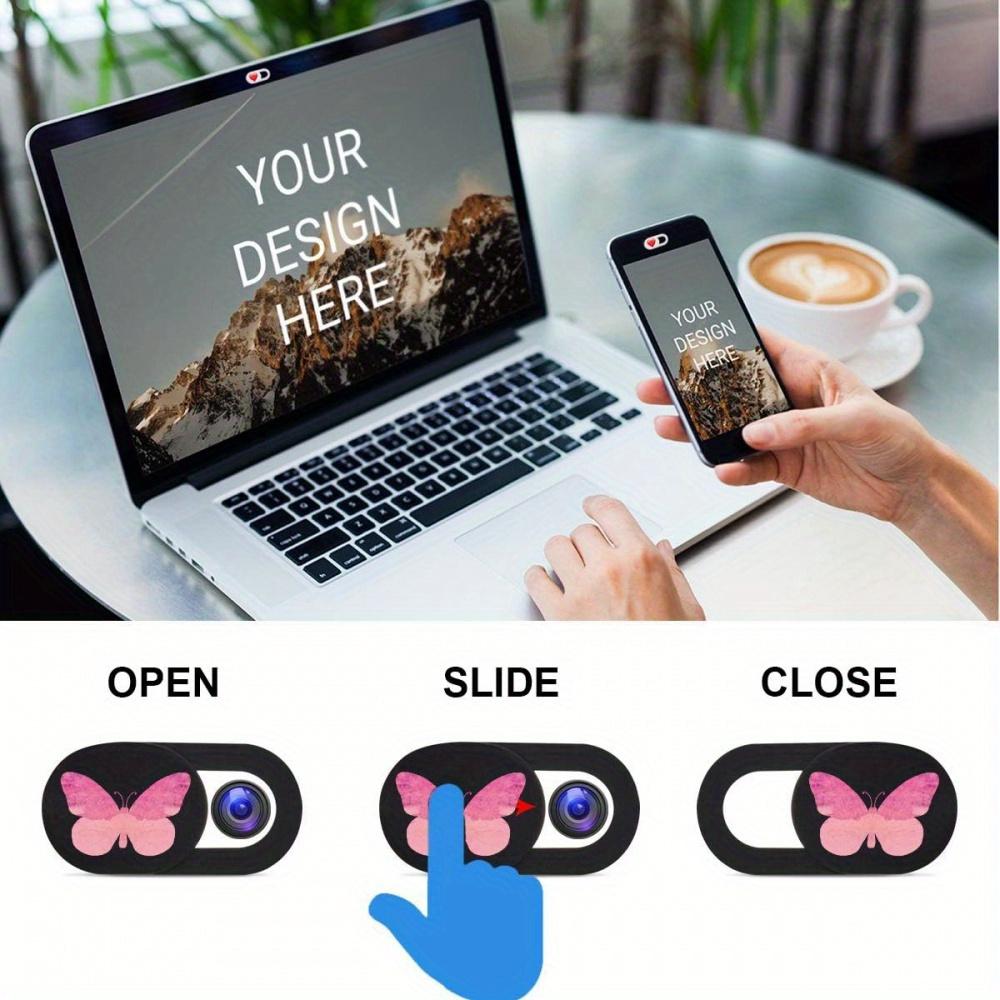 3Pcs Butterfly Webcam Cover Slide, Cute Ultra-Thin Camera Privacy Cover with Strong Adhesive, Laptop Computer Desktop Smartphone Web Camera Blocker for Privacy Security