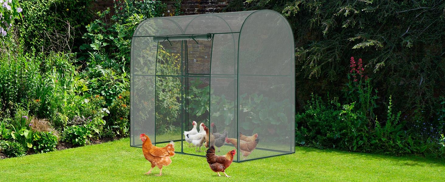 Lilypelle Crop Cage for Garden Plant, 9.8x3.3x6 Ft Large Plant Protection Tent with Zippered Door, Garden Bed Cover w/Frame for Garden, Yard, Lawn