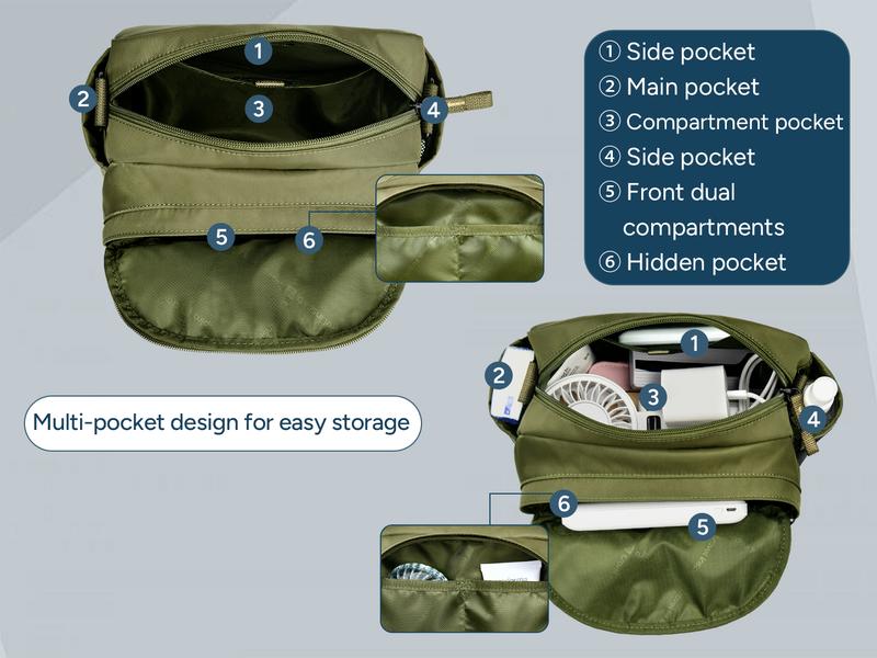 travel inspira Functional Multi Pocket Crossbody Bag Stylish Shoulder Bags Purse, Water-proof, Hiking,Outdoor,Travel,Leisure