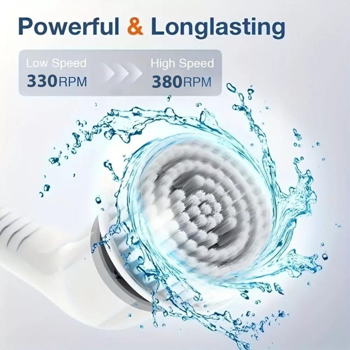 Electric Spin Scrubber, 2-Speed Shower Scrubber with Adjustable Extension Handle, Full-Body IPX7 Waterproof Cordless Electric Cleaning Brush with 4 Replaceable Brush Heads for Bathroom, Kitchen Corners, Toilet, Window, Car, Pool, tiktok shop deals