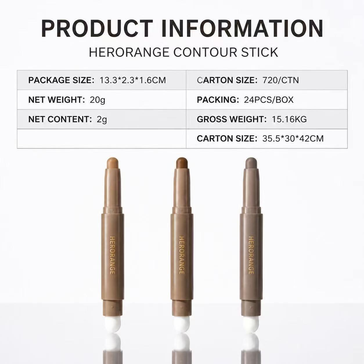 One-Step Dual Shade Contouring Pencil, Nose Shadow Face Contour, Smooth Blend, Natural Finish, Ideal for Daily Commute, Recyclable