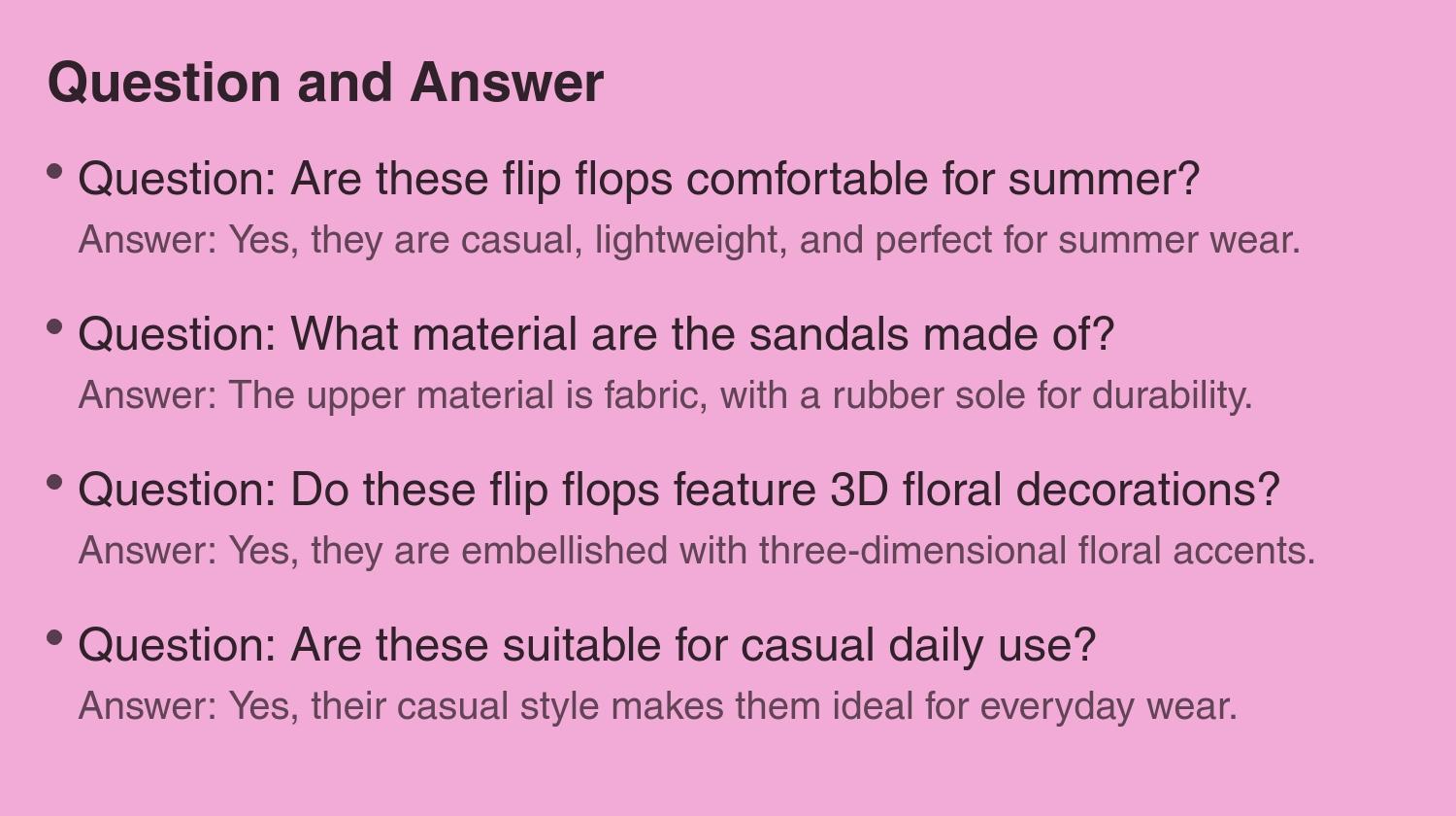 Women's Flower Flip Flops - Black Fabric Thong Sandals with Floral Embellishment