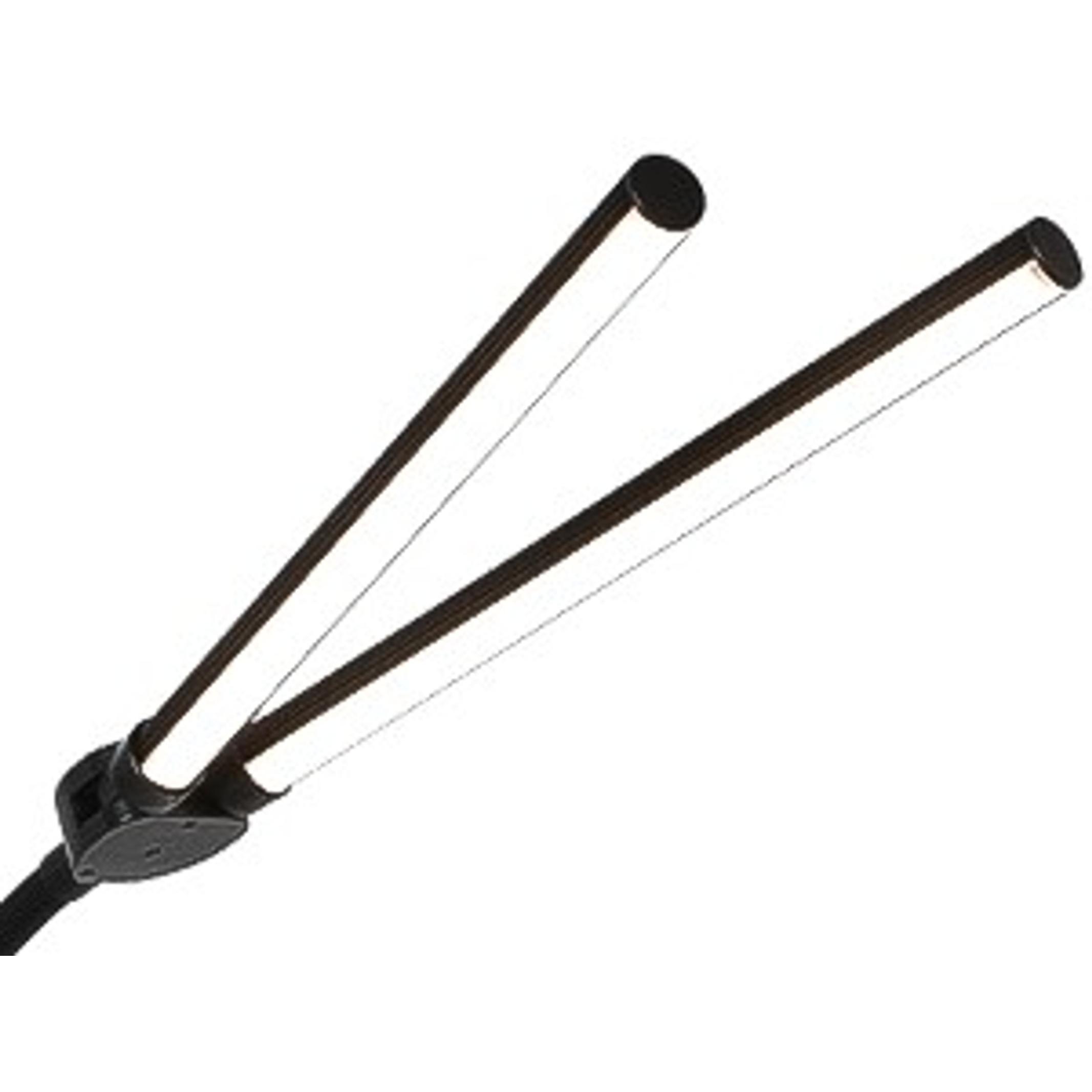LED Floor Lamp, 18W/2000LM Bright Reading Floor Lamp for Office with Double Head, Adjustable Gooseneck Dimmable Modern Standing Light for Lash Extension Craft, Eye Caring Floor Lamps for Living Room