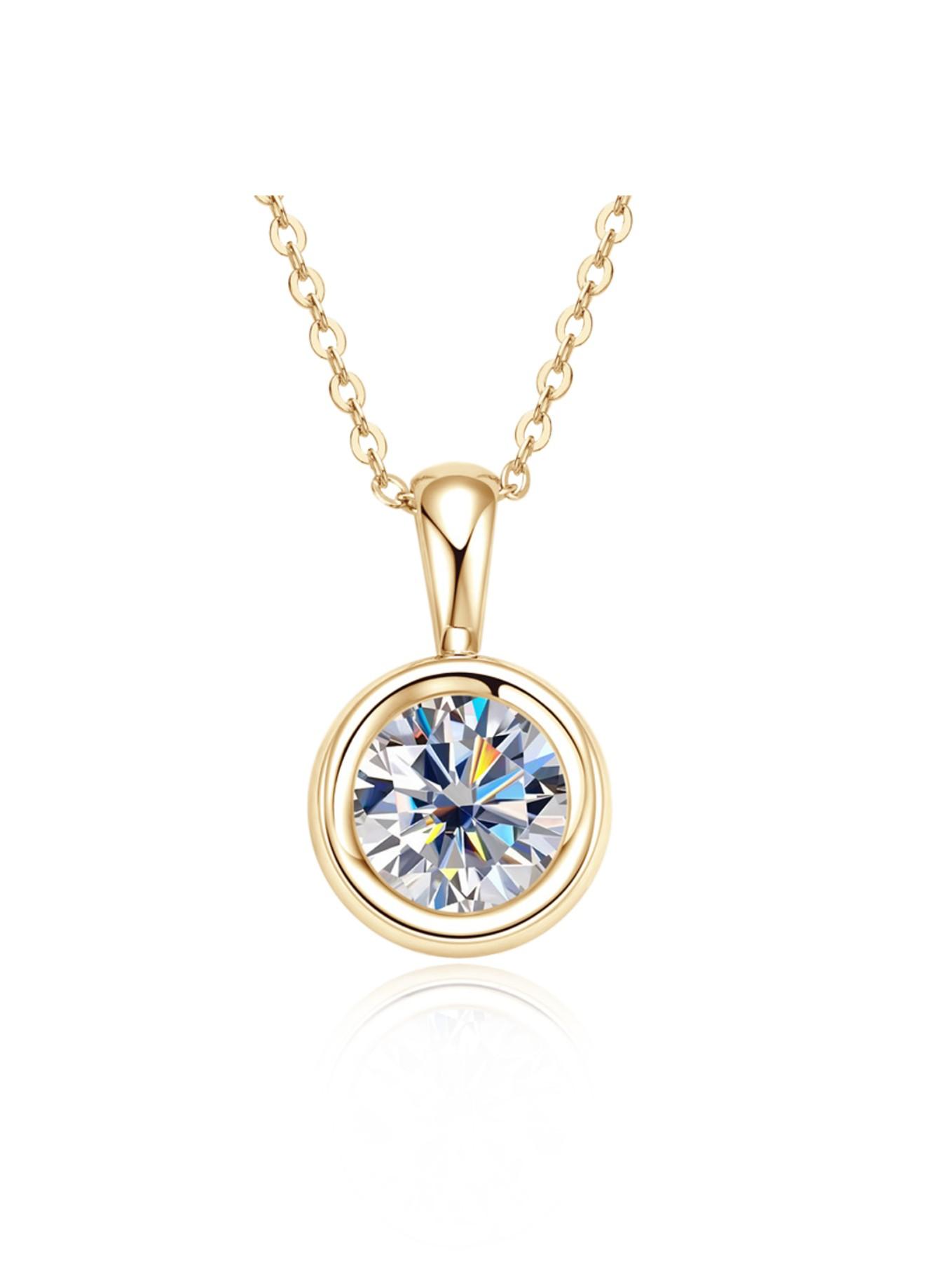 1 Carat Moissanite Pendant Necklace, S925 Silver, Couples Fashion Jewelry, Perfect for Dates, Parties, Gifts for All Occasions