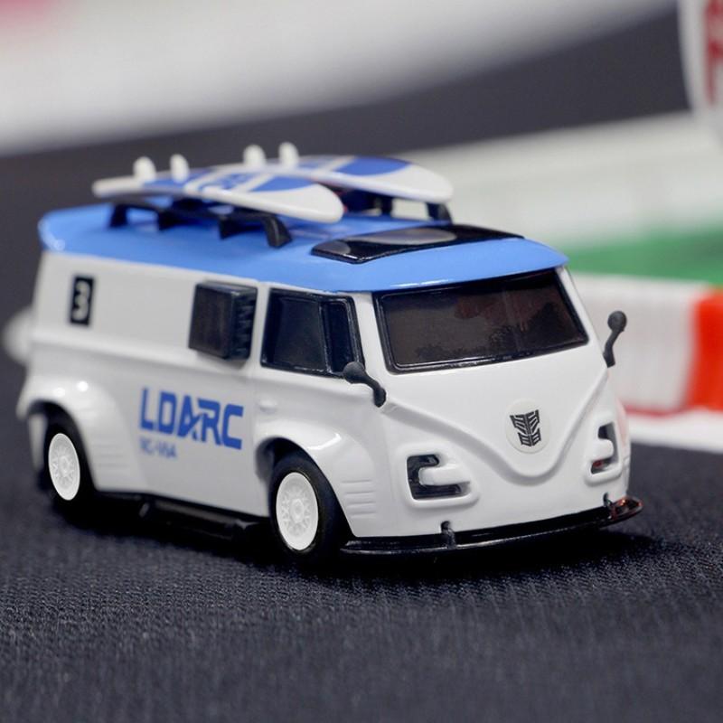 LDARC V64 Desktop Micro RC Car Classic Retro Mini Van 1:64 Scale Full Proportional Control Indoor Racing Toy for Hobbyists