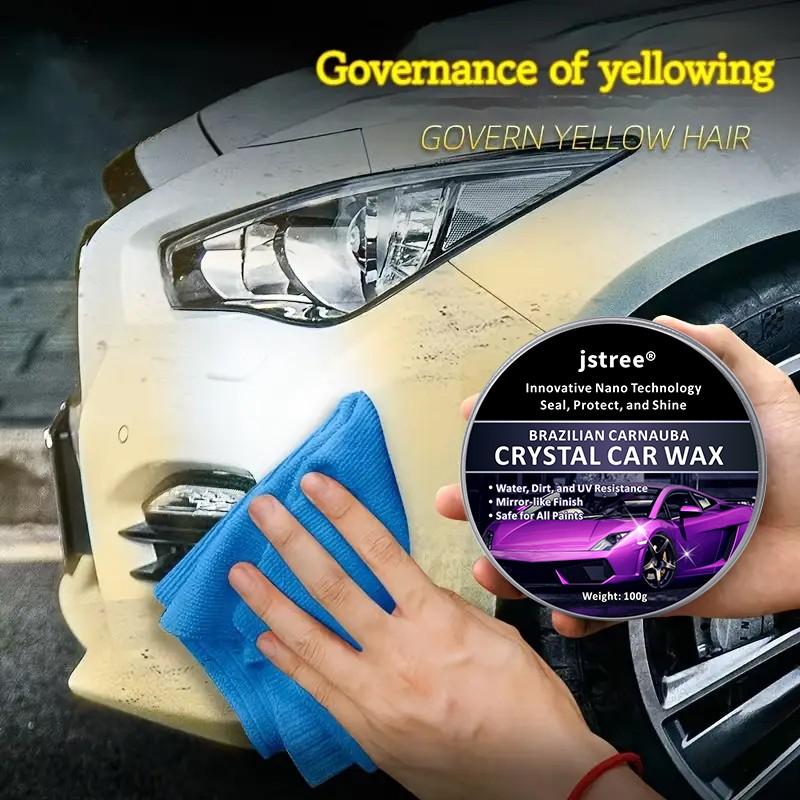 Jstree Car Solid Wax Polish Care, Remove Dirt Shine Protection Anti-Oxidation, 100g Auto Paint Maintenance Wax