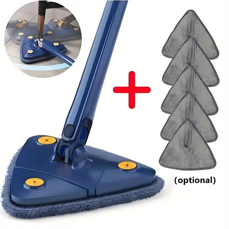 Triangle Mop Set, Triangle Mop Heads, 360 Degree Rotating Adjustable Cleaning Mop, Suitable for Bathtub Tile Floor Wall Glass Cleaning, Home Use