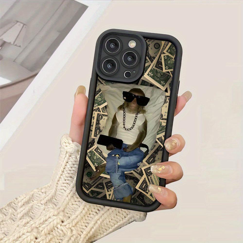 Phone cases: Funny Monkey Pattern Concave Thickened Anti-Fall Textured Shock-Proof Phone Case Fits Compatible with iPhone 17 E Air Pro ProMax iPhone16 15 14 Plus 13 12 Mini 11 X XS XR