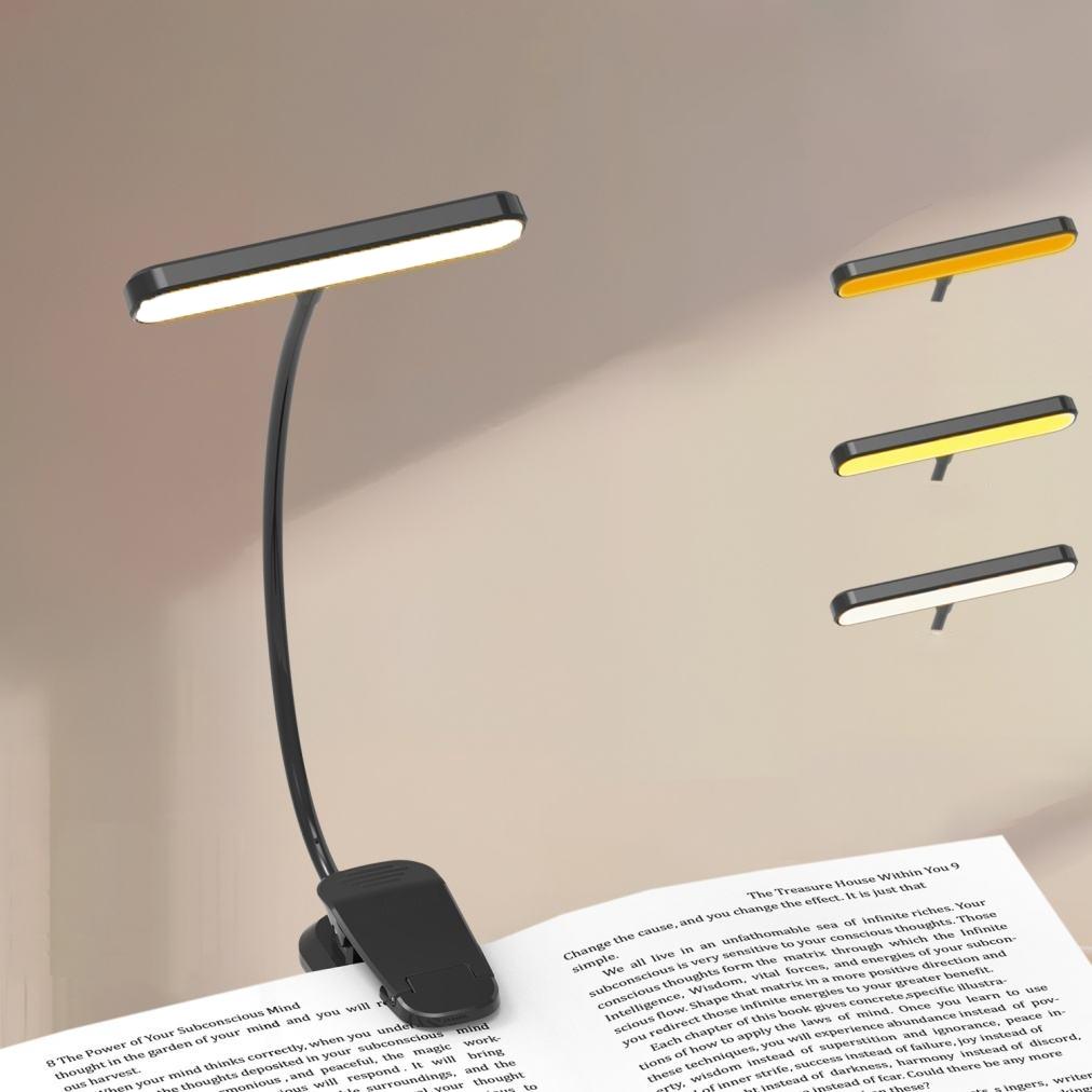 Modern LED Book Light, Mini Creative Clip-On Lamp, Adjustable Metal Hose, Portable Nightlight for Bedroom Study Room