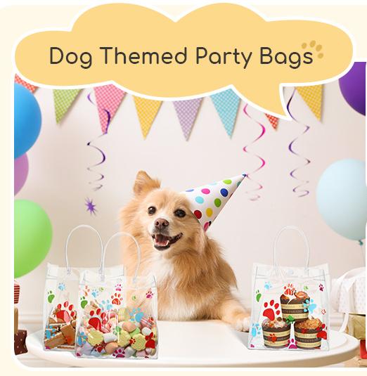 20/24 Pcs Mini Valentine Clear Goodie Bags Heart PVC Gift Bags with Handle Heart Love Dog Paw Pattern Tote Bag Reusable Plastic Wrapping Bags Transparent Bag for Daily Use Puppy Pet Treat Party Birthday Galentine Wedding Party,7.87 x 7.87 x 3.15 inche