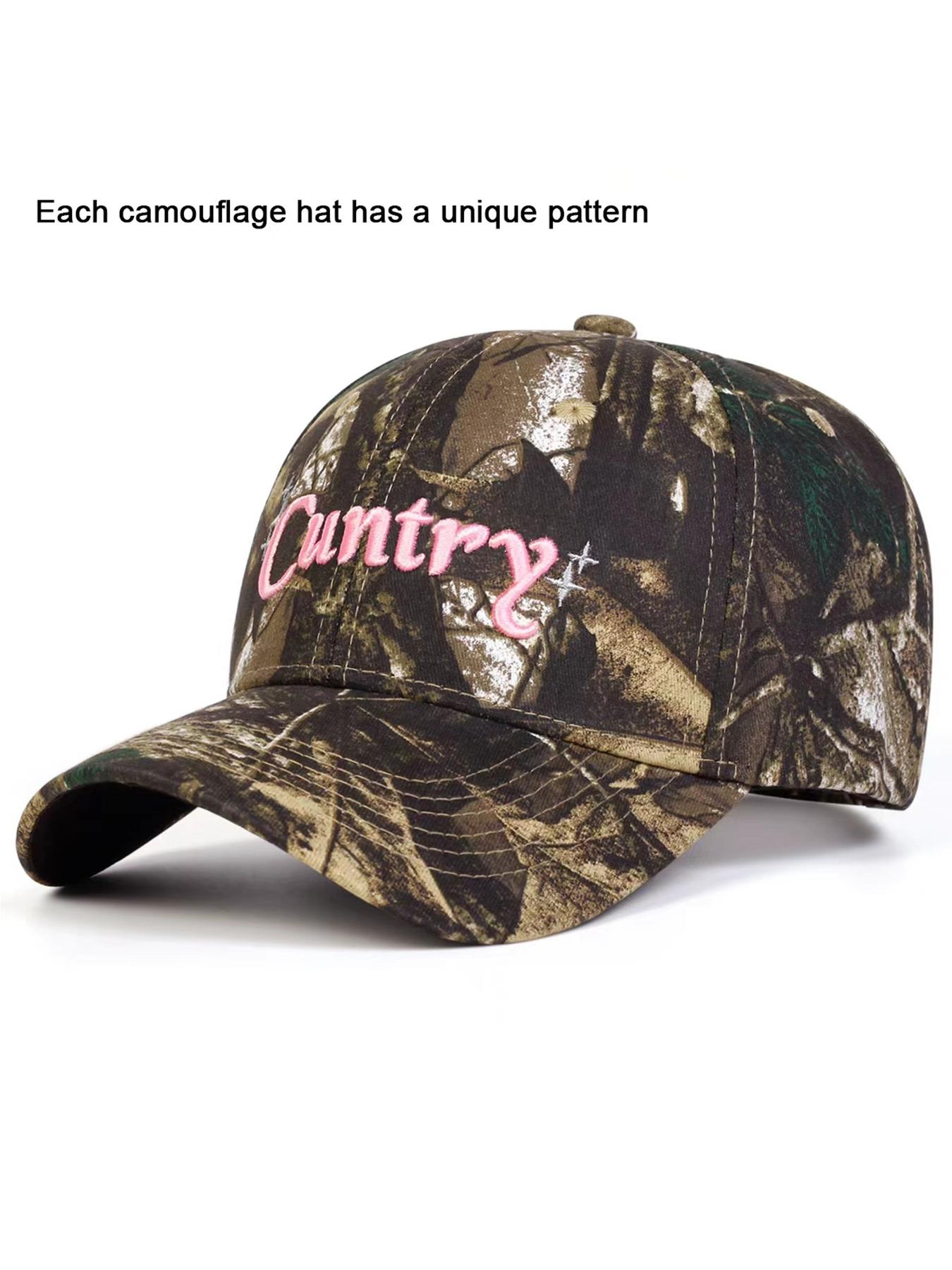 Unisex Camouflage Country Letter Embroidery Baseball Cap, Adjustable Outdoor Sun Protection Hat for Travel Beach Vacation High Quality Hat