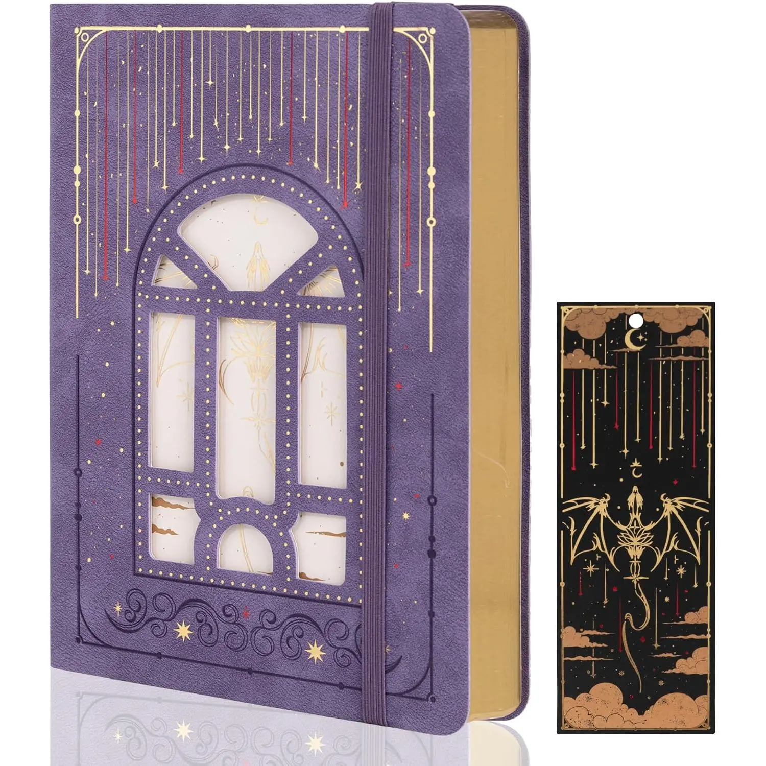 A5 Lined Journal for Women & Men, 100 GSM Thick Paper |  Dragon Journal with Hollow Out Cover Design, Soft Cover Notebook for Writing, with Bookmark