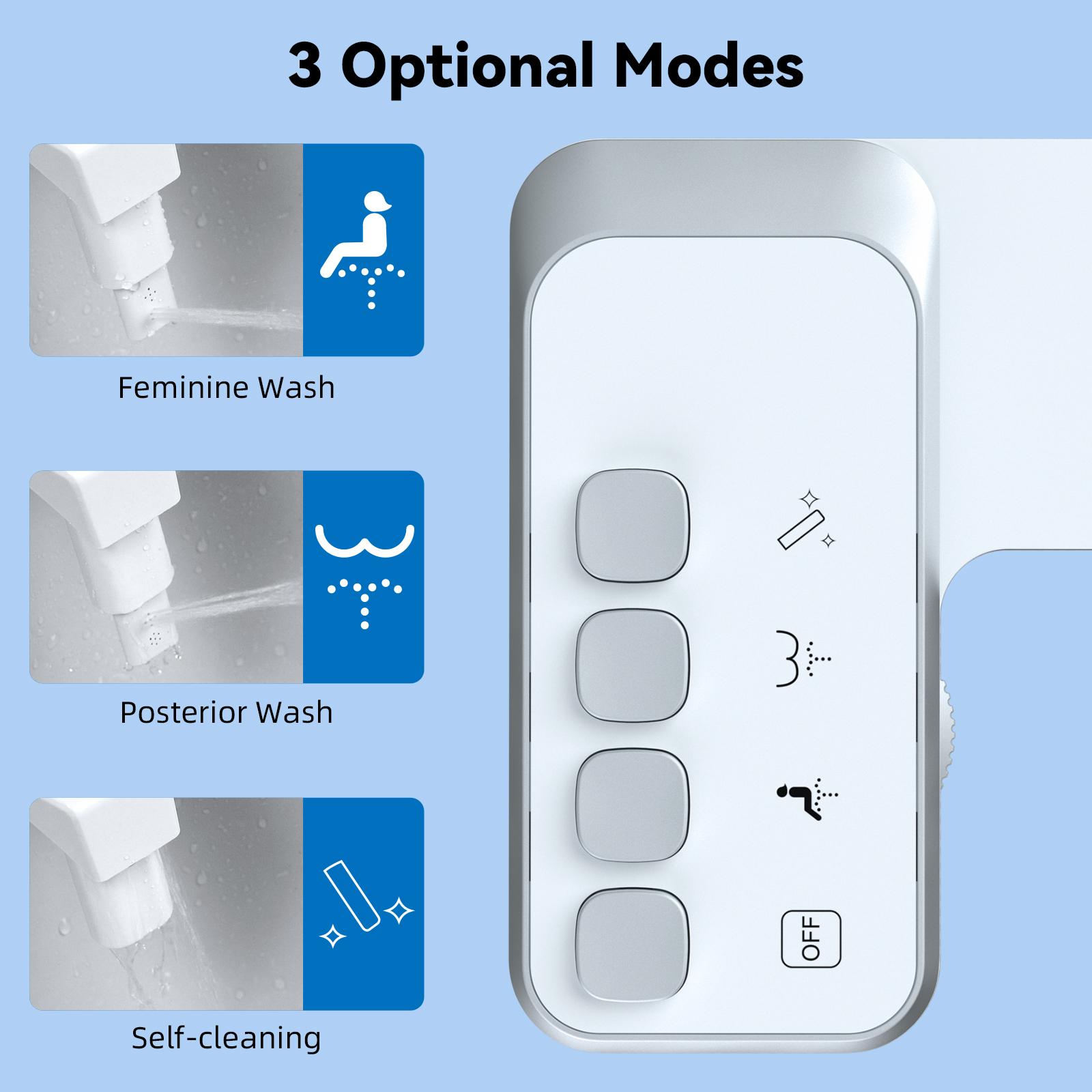 Bidet Attachment for Toilet, Non-Electric Dual Nozzle for Frontal & Rear Wash, Adjustable Water Pressure Control, Fresh Water Bidet Toilet Seat, Self Cleaning Water Sprayer Bidet Attachment for Toilet, Non-Electric Dual Nozzle for Frontal & Rear Wash, Adjustable Water Pressure Control, Fresh Water Bidet Toilet Seat, Self Cleaning Water Sprayer