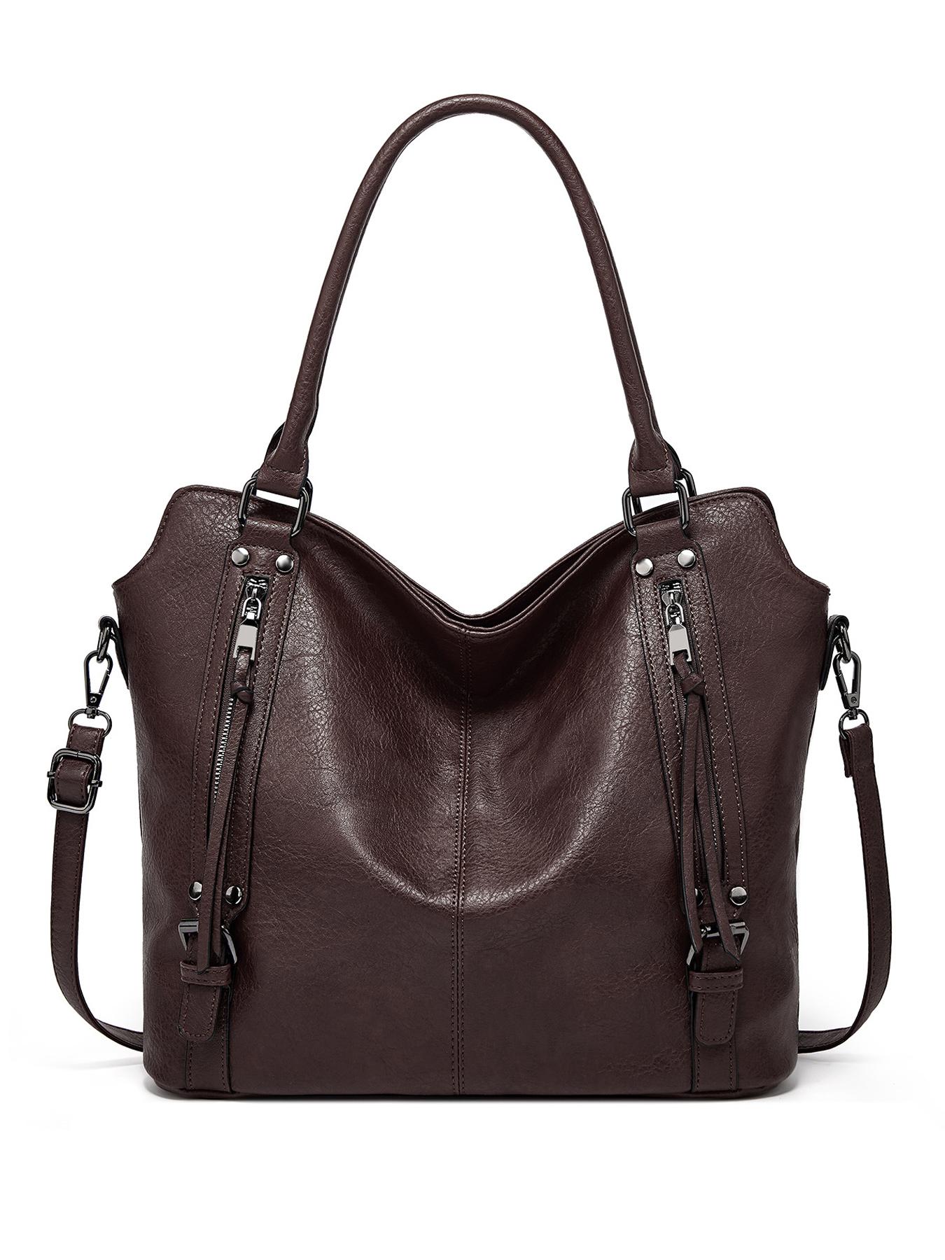 Women's Artificial Leather Tote Bag, Zipper Crossbody Shoulder Bag, Crossbody Purse Handbags, Large Capacity Handbag for Work and Office, Commuter Mom Bag, Commuter Purses, Mother's Day Gift #GLOBAL PICKS