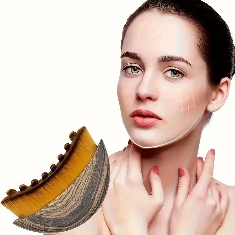 Lymphatic Contour Face Brush for Jawline & Chin Sculpting – Dry Brushing Massager for Lymphatic Drainage & Facial Fatigue Relief,  Ergonomically Designed to Fit The Skin Precisely  (1PCS)