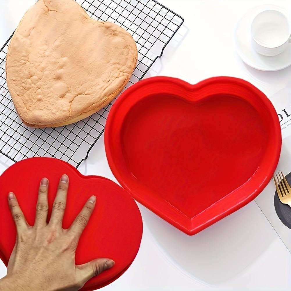 2 Piece Heart Shaped Cake Pans, 7 Inch Silicone Heart Cake Molds, Perfect for Valentine's Day, Small Heart Baking Mold Set
