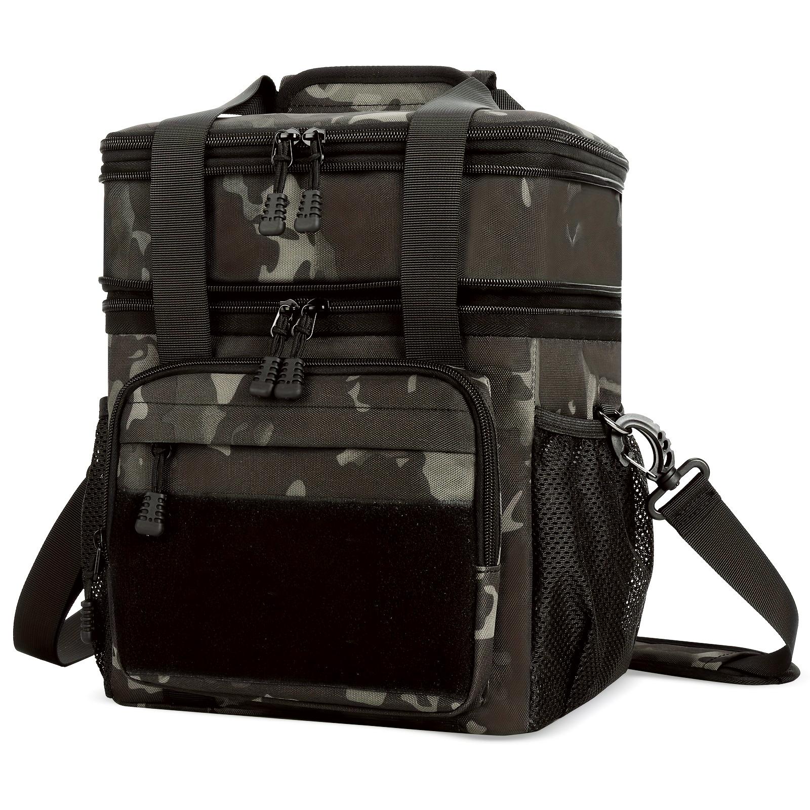 HSHRISH T09.Camouflage lunch bags Large Capacity Portable Leak-Proof Refrigerated Tote with Storage Bags for School College Kitchen American Flag Patch Insulated Lunchbox Cooler Insulated Travel Insulated Travel