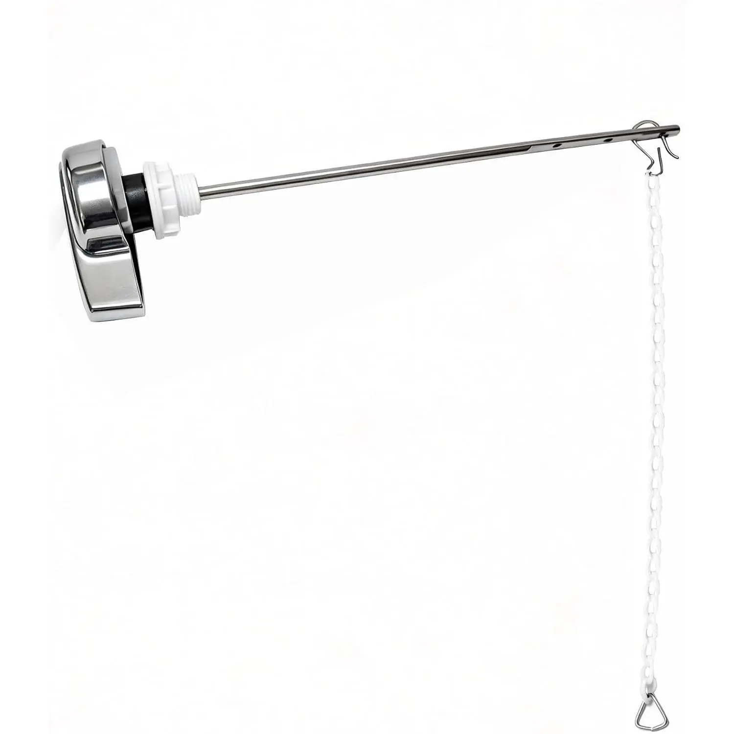 304 Stainless Steel Rod Toilet Handle, Side Mount Design, Square Hole Fit, 3-Hole Adjust, ABS Plastic, Compatible with Kohler, Easy DIY Install for DIY Users, Three-Hole Adjust