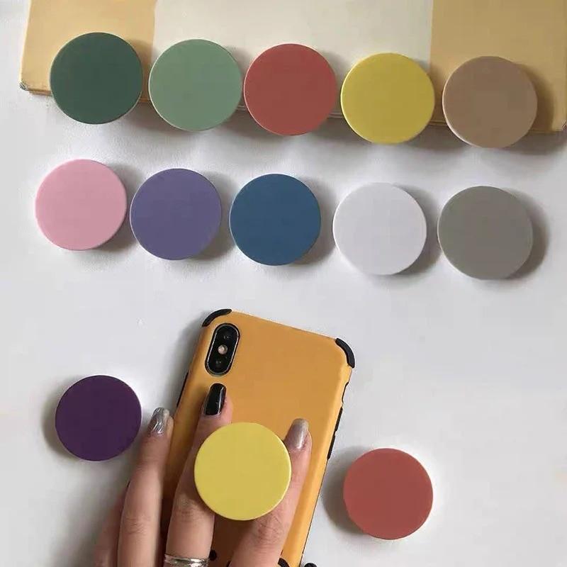 Solid Color Design Soft Silicone Mobile Phone Grip Holder, Collapsible & Expandable Phone Grip Stand, Phone Accessories for Smartphones