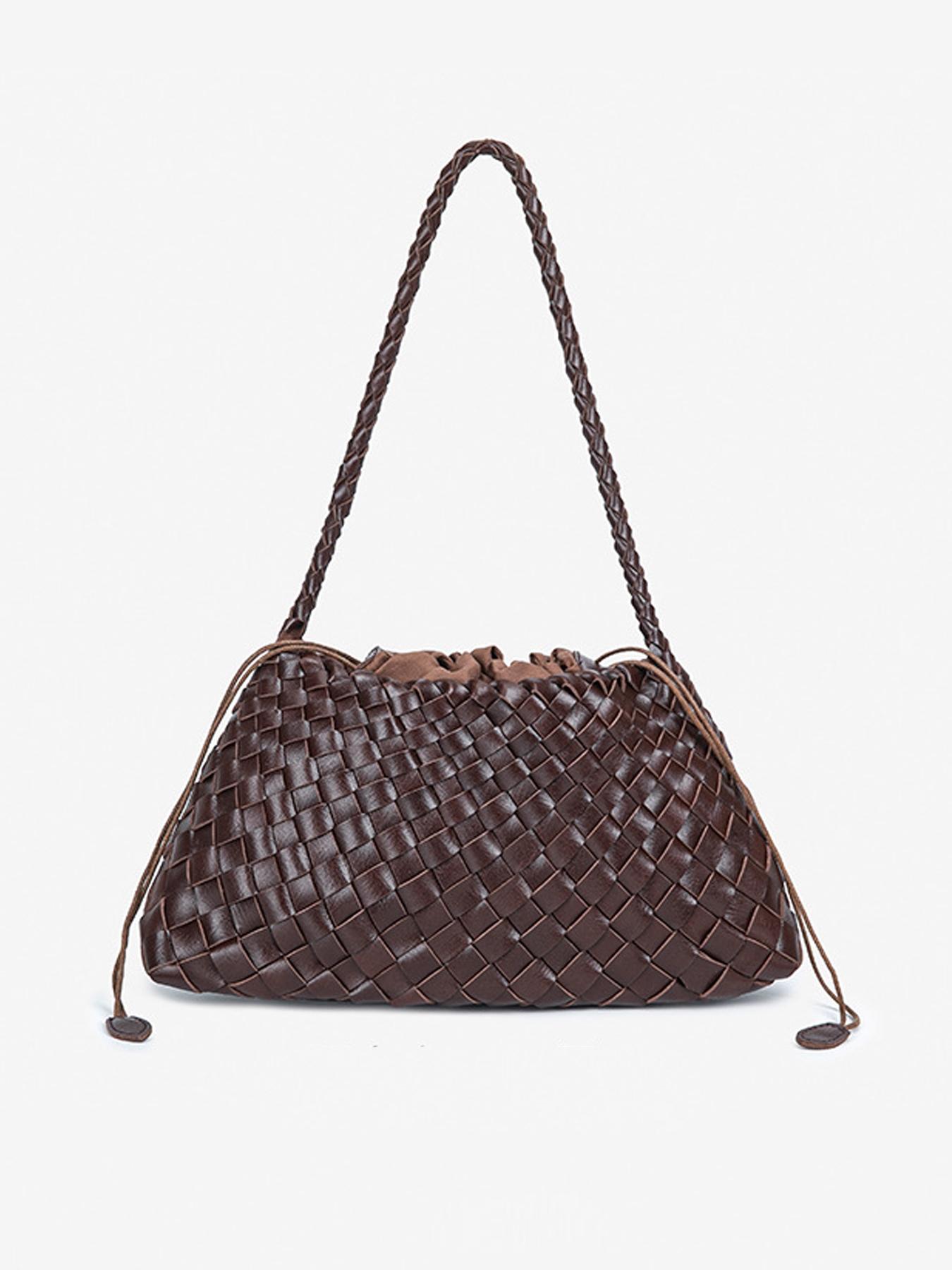 Woven Tote Bag for Women Hand Shoulder Bag Weave Purse Woven Leather Handbag