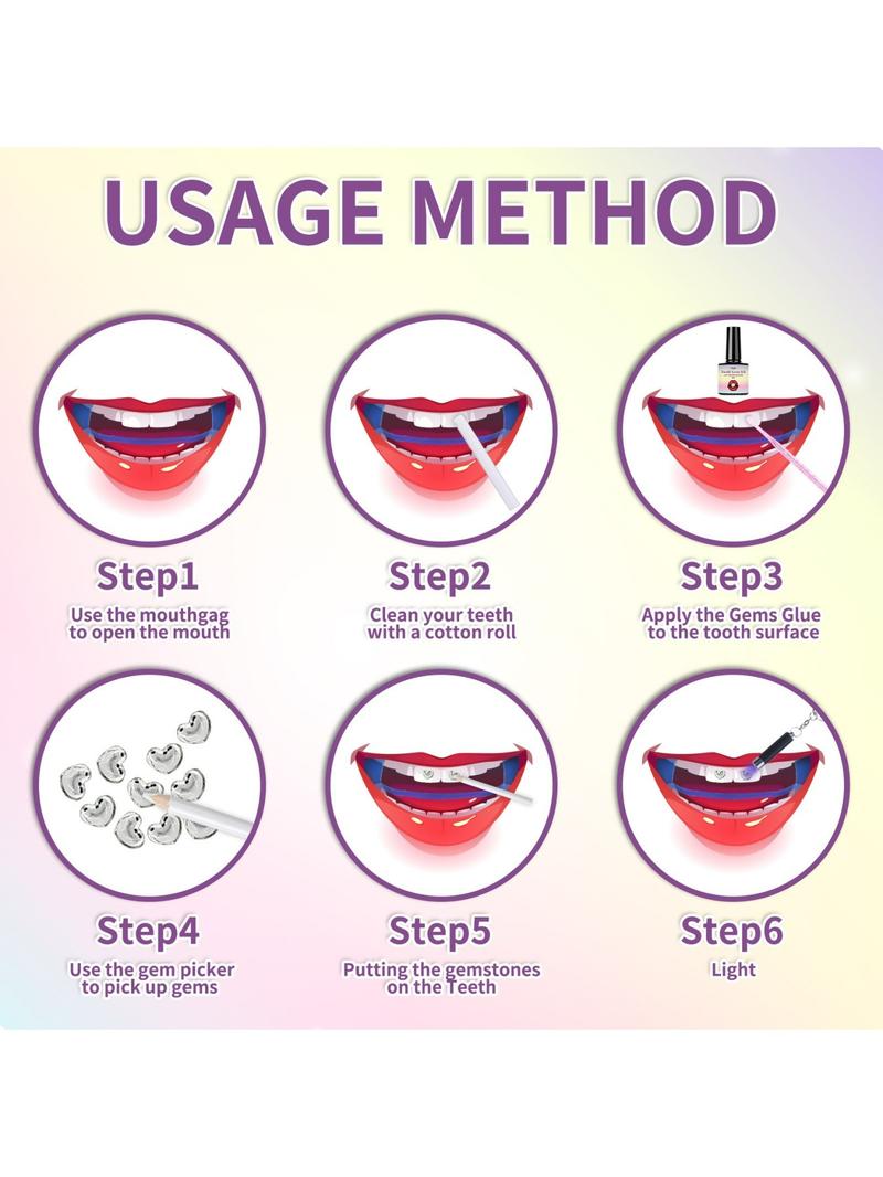 Brilliant Tooth Jewelry Set for Dental Decoration, Easy Installation, Attractive and Durable Teeth Accessories for All Occasions